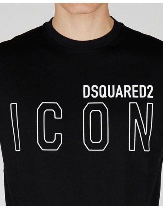 Tricou DSQUARED2, Icon White Black S79GC0063S23009980 - S79GC0063S23009980