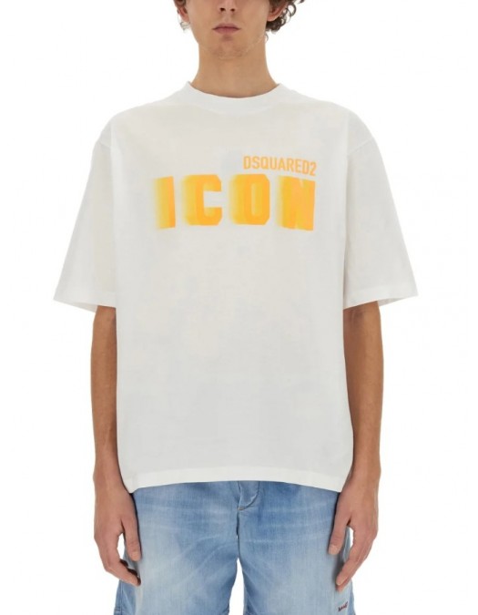 TRICOU DSQUARED2, Icon Blur, Alb, Loose Fit - S79GC0081S23009969X TRICOU DSQUARED2, Icon Blur, Alb, Loose Fit - S79GC0081S23009969X
