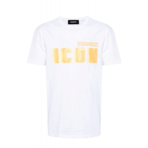 TRICOU DSQUARED2, Icon Blur, Alb, Loose Fit TRICOU DSQUARED2, Icon Blur, Alb, Loose Fit