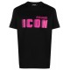 TRICOU DSQUARED2, Icon Blur, Black Pink Loose Fit - S79GC0081S23009970X