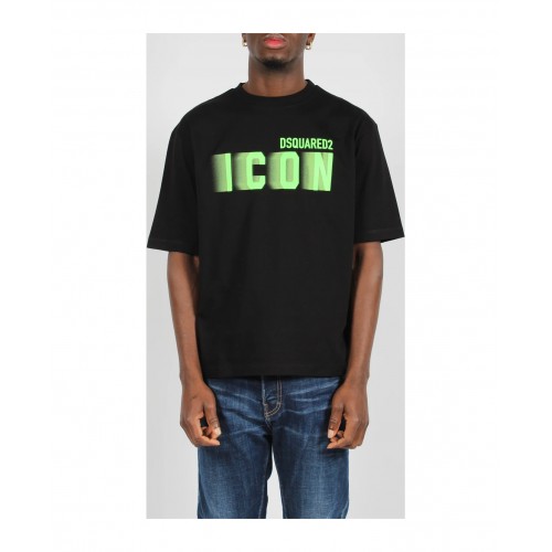 TRICOU DSQUARED2, Icon Blur, Black Loose Fit TRICOU DSQUARED2, Icon Blur, Black Loose Fit