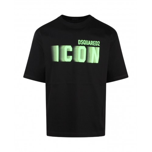 TRICOU DSQUARED2, Icon Blur, Black Loose Fit TRICOU DSQUARED2, Icon Blur, Black Loose Fit