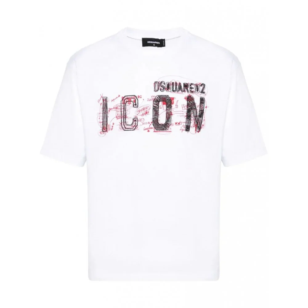 DSQUARED2 ICON Tシャツ 2XLサイズ Made in Italy Tricou DSQUARED2, ICON Motiv Print, Regular cut