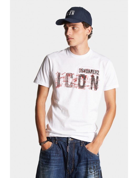 Tricou DSQUARED2, Cool/Slim Fit, White Icon, Scribble Print - S79GC0084S23009100