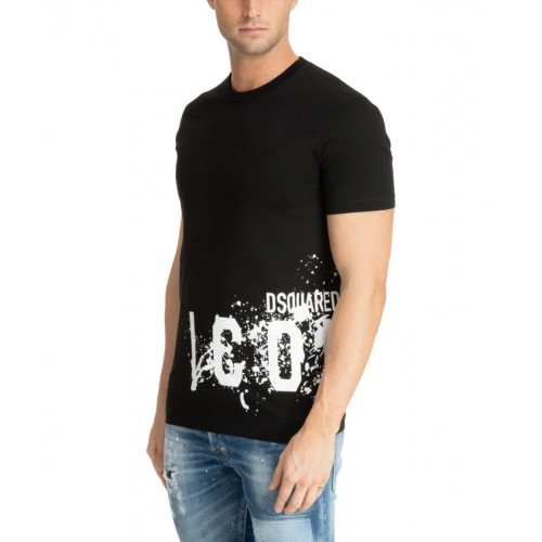 Tricou DSQUARED2, ICON SPLASH COOL FIT Black Tricou DSQUARED2, ICON SPLASH COOL FIT Black
