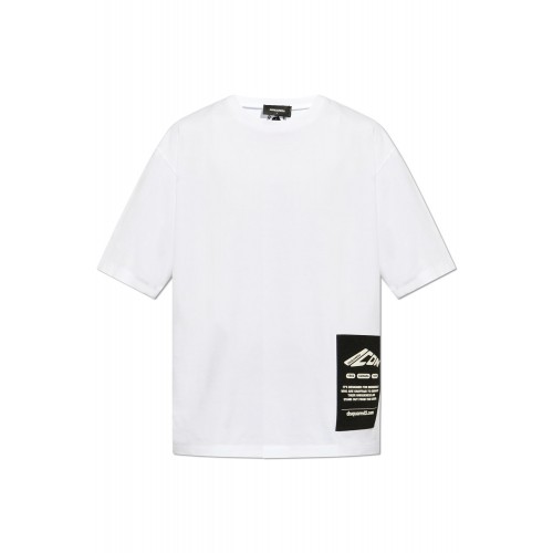 Tricou DSQUARED2, Black Logo Patch, White Tricou DSQUARED2, Black Logo Patch, White