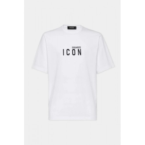 Tricou DSQUARED2, Black Icon Loose Fit, White Tricou DSQUARED2, Black Icon Loose Fit, White