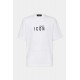 Tricou DSQUARED2, Black Icon Loose Fit, White - S79GC0102D20020100