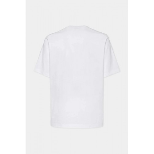Tricou DSQUARED2, Black Icon Loose Fit, White Tricou DSQUARED2, Black Icon Loose Fit, White