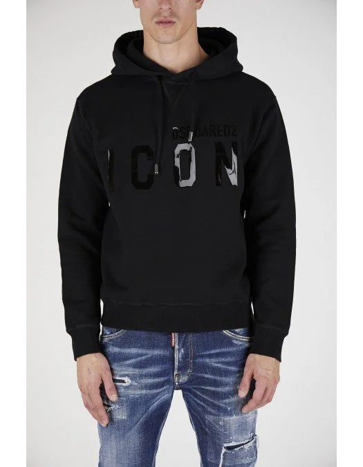 Hanorac DSQUARED2, Tonal Logo Print, Black - S79GU0051S25042992 Hanorac DSQUARED2, Tonal Logo Print, Black - S79GU0051S25042992