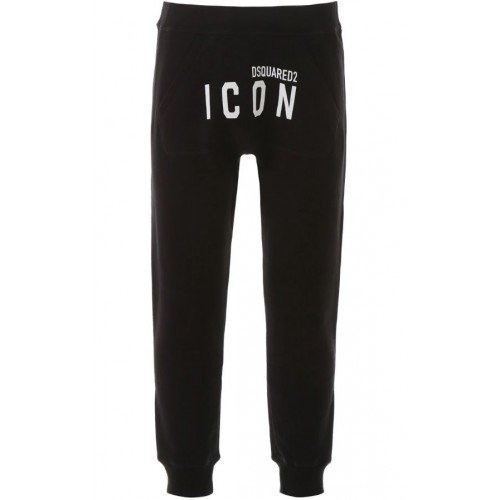 PANTALONI DSQUARED2, Insertie ICON, Negru