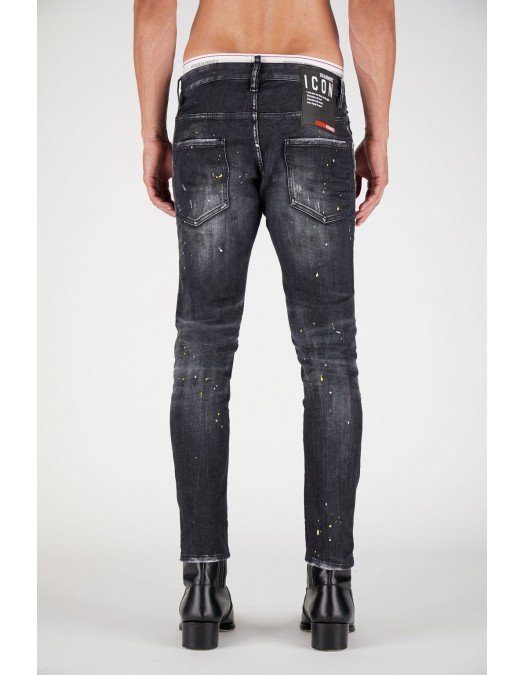 Jeans Dsquared2, IBRAHIMOVIC ICON JEANS, Skater jeans, Negru - S79LA0026S30503900