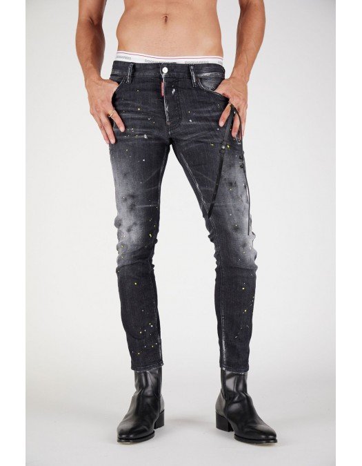 Jeans Dsquared2, IBRAHIMOVIC ICON JEANS, Skater jeans, Negru - S79LA0026S30503900