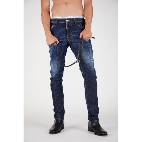 Jeans Dsquared2, IBRAHIMOVIC ICON JEANS, Skater jean, Dark Blue Jeans Dsquared2, IBRAHIMOVIC ICON JEANS, Skater jean, Dark Blue