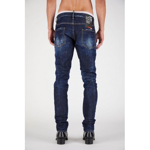 Jeans Dsquared2, IBRAHIMOVIC ICON JEANS, Skater jean, Dark Blue Jeans Dsquared2, IBRAHIMOVIC ICON JEANS, Skater jean, Dark Blue