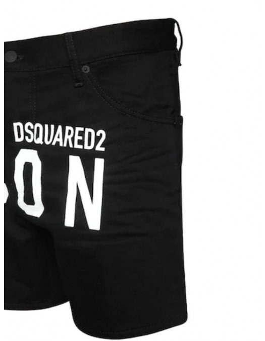 Pantaloni scurti Dsquared2, Icon, Black - S79MU0014900