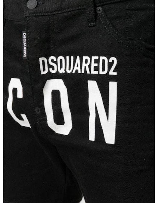 Pantaloni scurti Dsquared2, Icon, Black - S79MU0014900