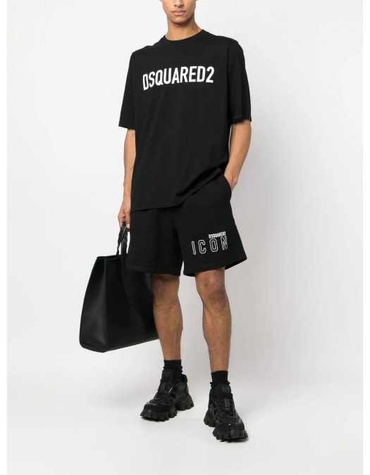 Pantaloni Scurti DSQUARED2, Icon White Logo, Negru - S79MU0043S25516965 Pantaloni Scurti DSQUARED2, Icon White Logo, Negru - S79MU0043S25516965