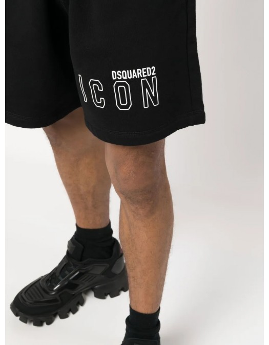 Pantaloni Scurti DSQUARED2, Icon White Logo, Negru - S79MU0043S25516965 Pantaloni Scurti DSQUARED2, Icon White Logo, Negru - S79MU0043S25516965