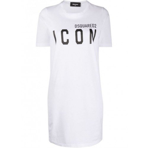 Rochie Dsquared2, Icon Alb, Bumbac