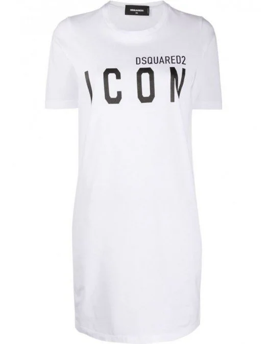 Rochie Dsquared2, Icon Alb, Bumbac - S80CT0006S23009100 Rochie Dsquared2, Icon Alb, Bumbac - S80CT0006S23009100