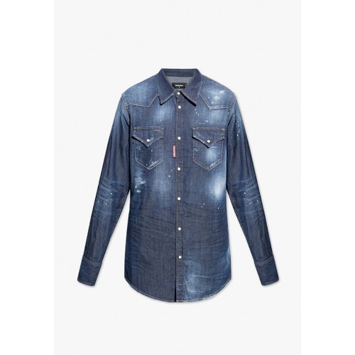 Camasa DSQUARED2, Insertie Icon Paint, S80DL0014S30341470 Camasa DSQUARED2, Insertie Icon Paint, S80DL0014S30341470