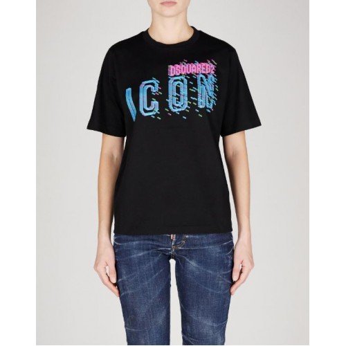 Tricou DSQUARED2, Icon Pixeled, Negru