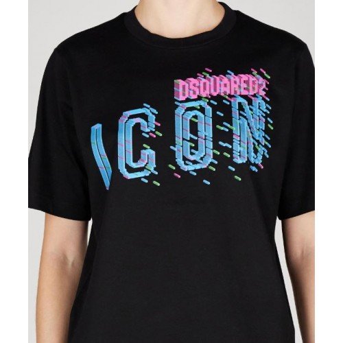 Tricou DSQUARED2, Icon Pixeled, Negru