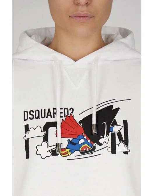 Hanorac Dsquared2, Imprimeu Colorat, White - S80GU0030S25042100 Hanorac Dsquared2, Imprimeu Colorat, White - S80GU0030S25042100