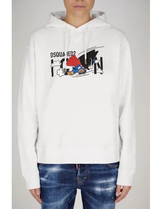 Hanorac Dsquared2, Imprimeu Colorat, White - S80GU0030S25042100 Hanorac Dsquared2, Imprimeu Colorat, White - S80GU0030S25042100