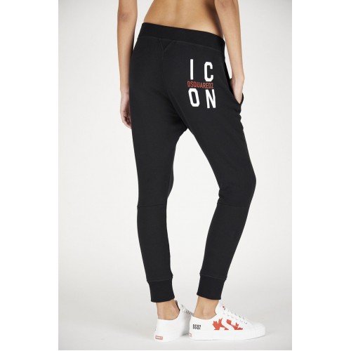 Pantaloni Dsquared2, Imprimeu ICON alb Pantaloni Dsquared2, Imprimeu ICON alb