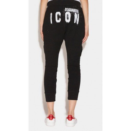Pantaloni Dsquared2, Imprimeu ICON Sprayed, Bumbac
