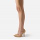 Pantofi ELISABETTA FRANCHI, Leather pump with logo detail, Beige - SA15L61E2470