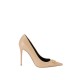 Pantofi ELISABETTA FRANCHI, Leather pump with logo detail, Beige - SA15L61E2470