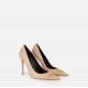 Pantofi ELISABETTA FRANCHI, Leather pump with logo detail, Beige - SA15L61E2470