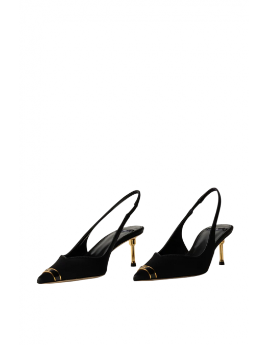 PANTOFI ELISABETTA FRANCHI, Sculpture Heel, Gold Details, Black - SA17L56E2110 PANTOFI ELISABETTA FRANCHI, Sculpture Heel, Gold Details, Black - SA17L56E2110