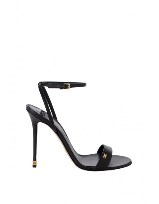 Sandale ELISABETTA FRANCHI, Étoile Nappa leather sandals with ankle strap, Negru - SA22L40EC110