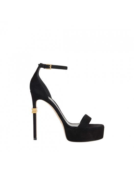 SANDALE ELISABETTA FRANCHI, Stiletto Heel, Gold Details, Black - SA44L56E2110 SANDALE ELISABETTA FRANCHI, Stiletto Heel, Gold Details, Black - SA44L56E2110