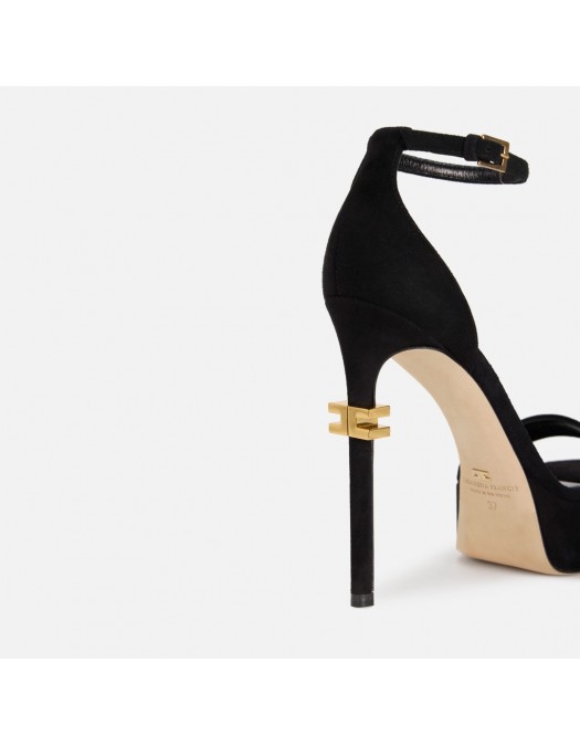 SANDALE ELISABETTA FRANCHI, Stiletto Heel, Gold Details, Black - SA44L56E2110 SANDALE ELISABETTA FRANCHI, Stiletto Heel, Gold Details, Black - SA44L56E2110