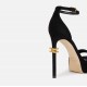 SANDALE ELISABETTA FRANCHI, Stiletto Heel, Gold Details, Black - SA44L56E2110 SANDALE ELISABETTA FRANCHI, Stiletto Heel, Gold Details, Black - SA44L56E2110