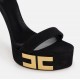 Sandale ELISABETTA FRANCHI, Vertigo platform sandals in suede, Negru - SA45L55EC110
