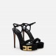 Sandale ELISABETTA FRANCHI, Vertigo platform sandals in suede, Negru - SA45L55EC110