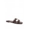 Papuci ELISABETTA FRANCHI, Flat nappa leather sandals, Maro