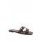 Papuci ELISABETTA FRANCHI, Flat nappa leather sandals, Maro