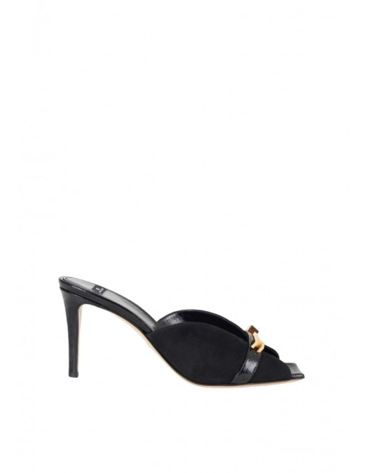 SANDALE ELISABETTA FRANCHI, Riviera suede mules, negru - SA70L50EC110 SANDALE ELISABETTA FRANCHI, Riviera suede mules, negru - SA70L50EC110
