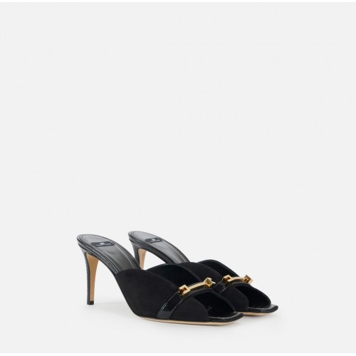SANDALE ELISABETTA FRANCHI, Riviera suede mules, negru SANDALE ELISABETTA FRANCHI, Riviera suede mules, negru