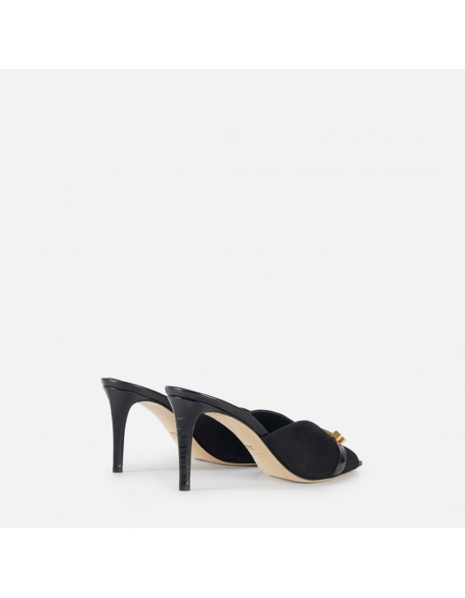 SANDALE ELISABETTA FRANCHI, Riviera suede mules, negru - SA70L50EC110 SANDALE ELISABETTA FRANCHI, Riviera suede mules, negru - SA70L50EC110