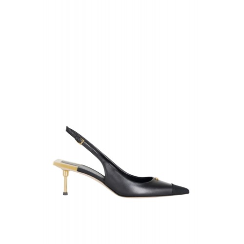 Pantofi ELISABETTA FRANCHI, slingback pointed-toe pumps, Negru
