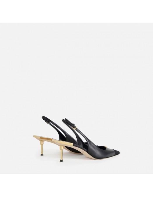 Pantofi ELISABETTA FRANCHI, slingback pointed-toe pumps, Negru - SA76L65EC110