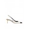Pantofi ELISABETTA FRANCHI, slingback pointed-toe pumps, Alb/Negru